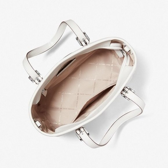 Michael Kors Jet Set Travel Extra-Small Logo Top-Zip Tote Bag Optic White Multi - Picture 2 of 16
